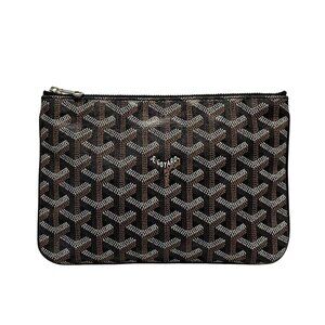 GOYARD Senna PM Black Coated Canvas Clutch Bag 662-071725